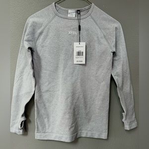 AYBL Motion Seamless Long Sleeve Top- Size Small, Light Grey